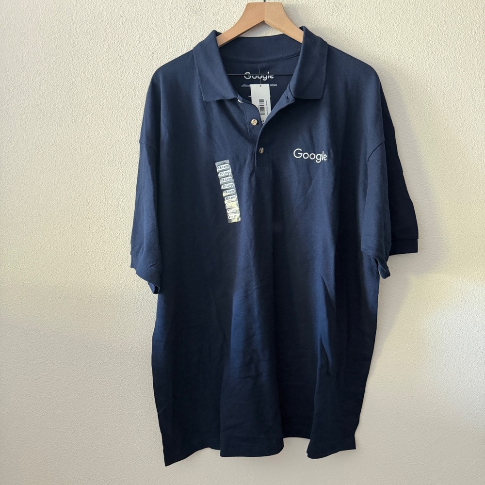 GOOGLE Mens Cotton Embroidered Logo Polo Shirt Size XX-Large Tech Geek Normcore
